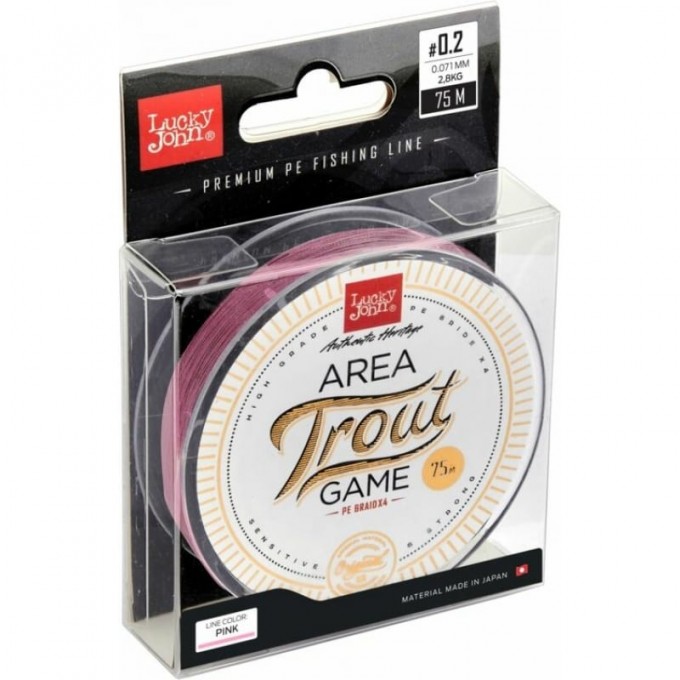 Леска плетёная LUCKY JOHN AREA TROUT GAME BRAID Pink 75 м - 0,093 мм LJ4109-009