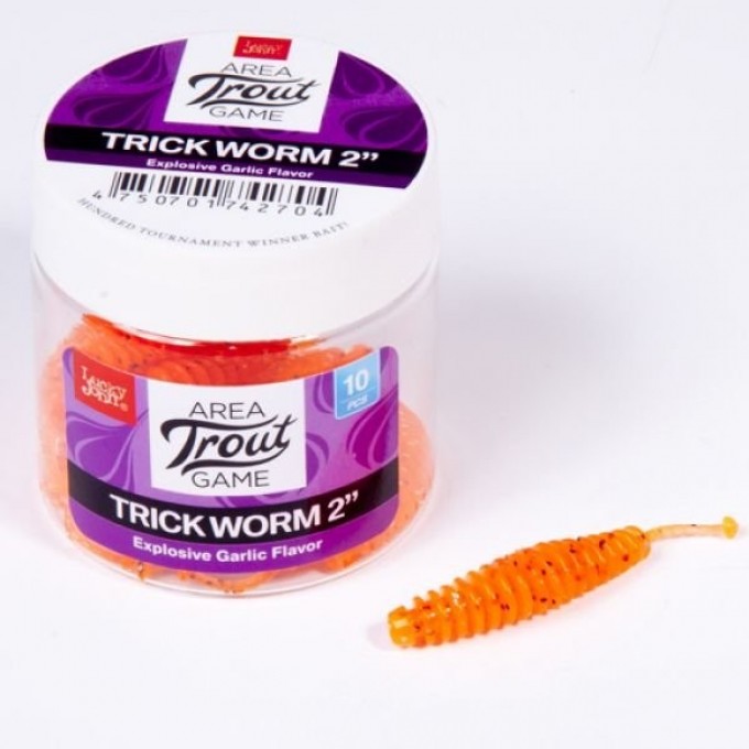 Слаги съедобные искусственные LUCKY JOHN PRO SERIES TRICK WORM 2.5in (64 мм), цвет 071, 7 шт 140177-036